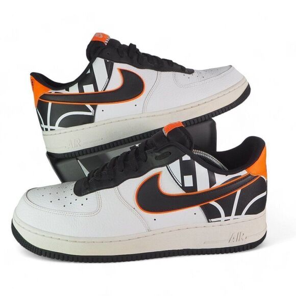 Nike Air Force 1 '07 LV8 'White Black Orange' Sneakers 823511-104 Men's 12 - Picture 1 of 12